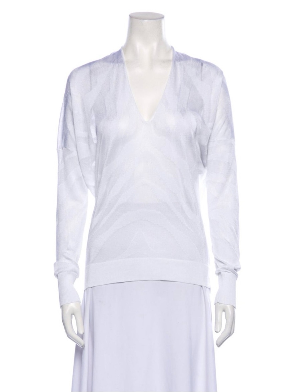 Tom Ford White V-Neck Lightweight Sweater